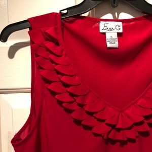 Emma G Red, Sleeveless Blouse